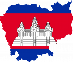 Flag map of Cambodia